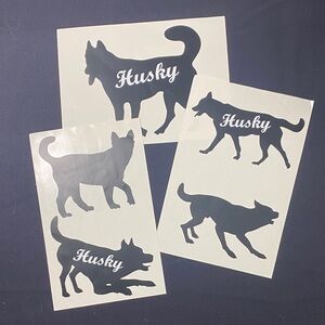 Husky Wall Decal Set - Black Vinyl Husky Silhouettes